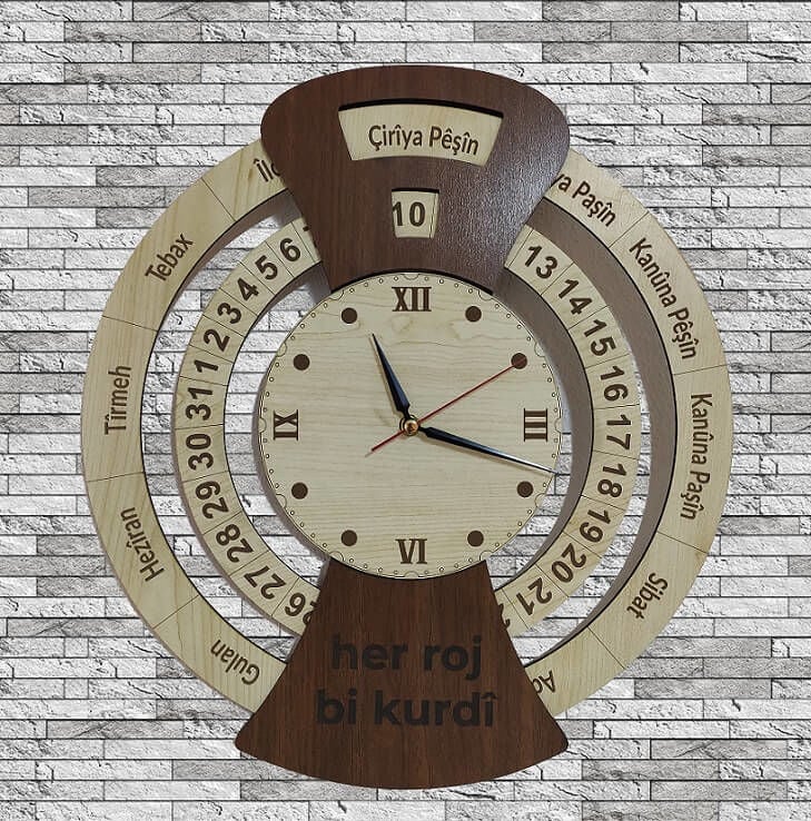 Kürtçe Özel Ahşap Saat 2