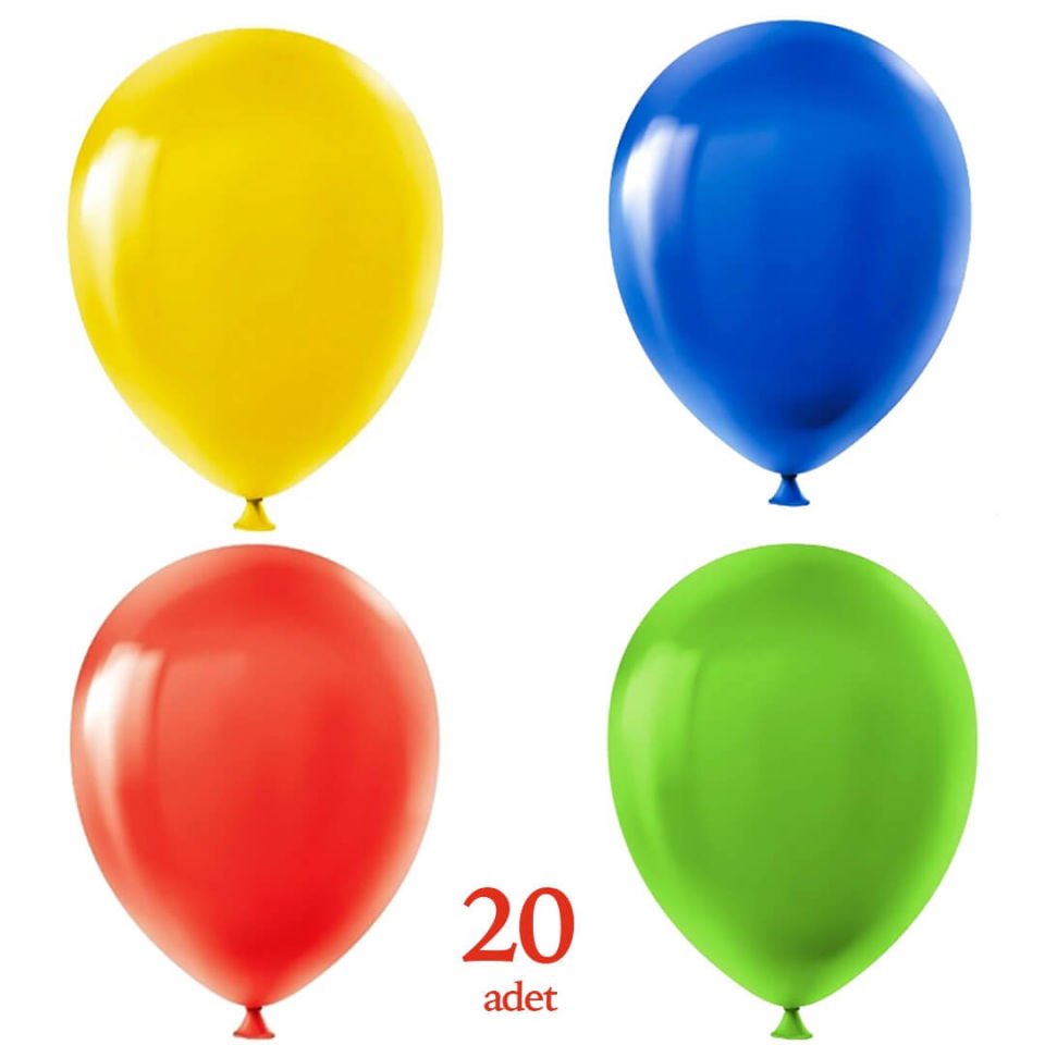 Karışık Renk Pastel Balon 12 inç 30 cm (20 adet)