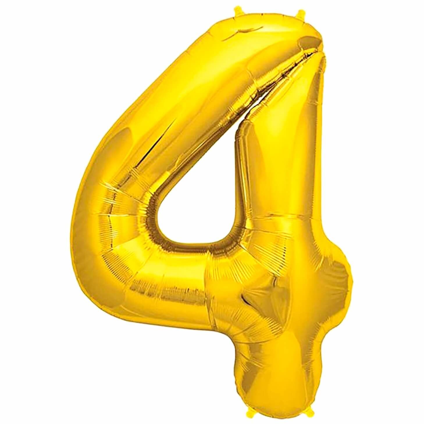 Rakam Folyo Balon Gold Altın 34 inç 86 cm (4 rakamı)