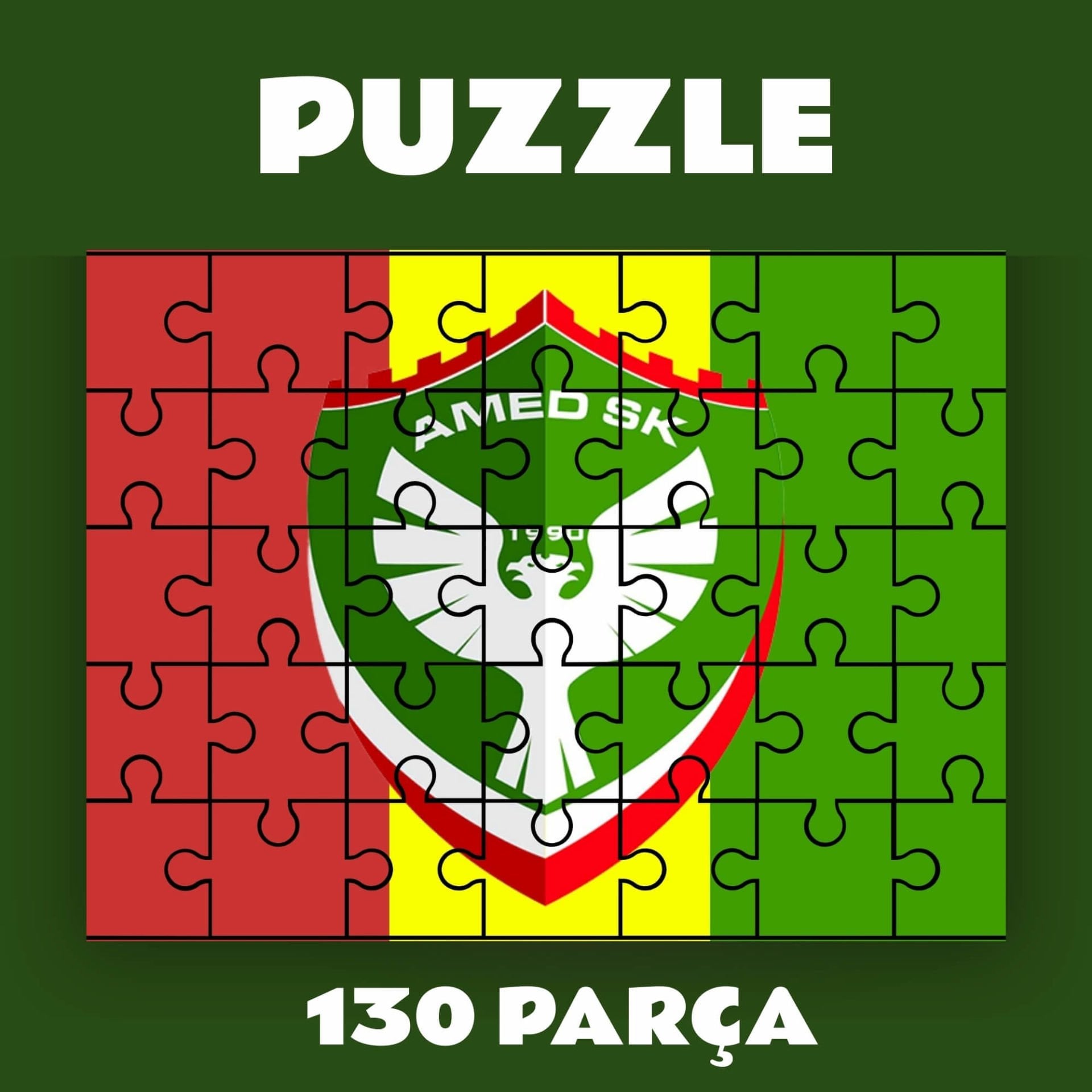 Amedspor Kesk Sor Zer Motifli Pazil Puzzle Yapboz (130 Pare/Parça - A3)