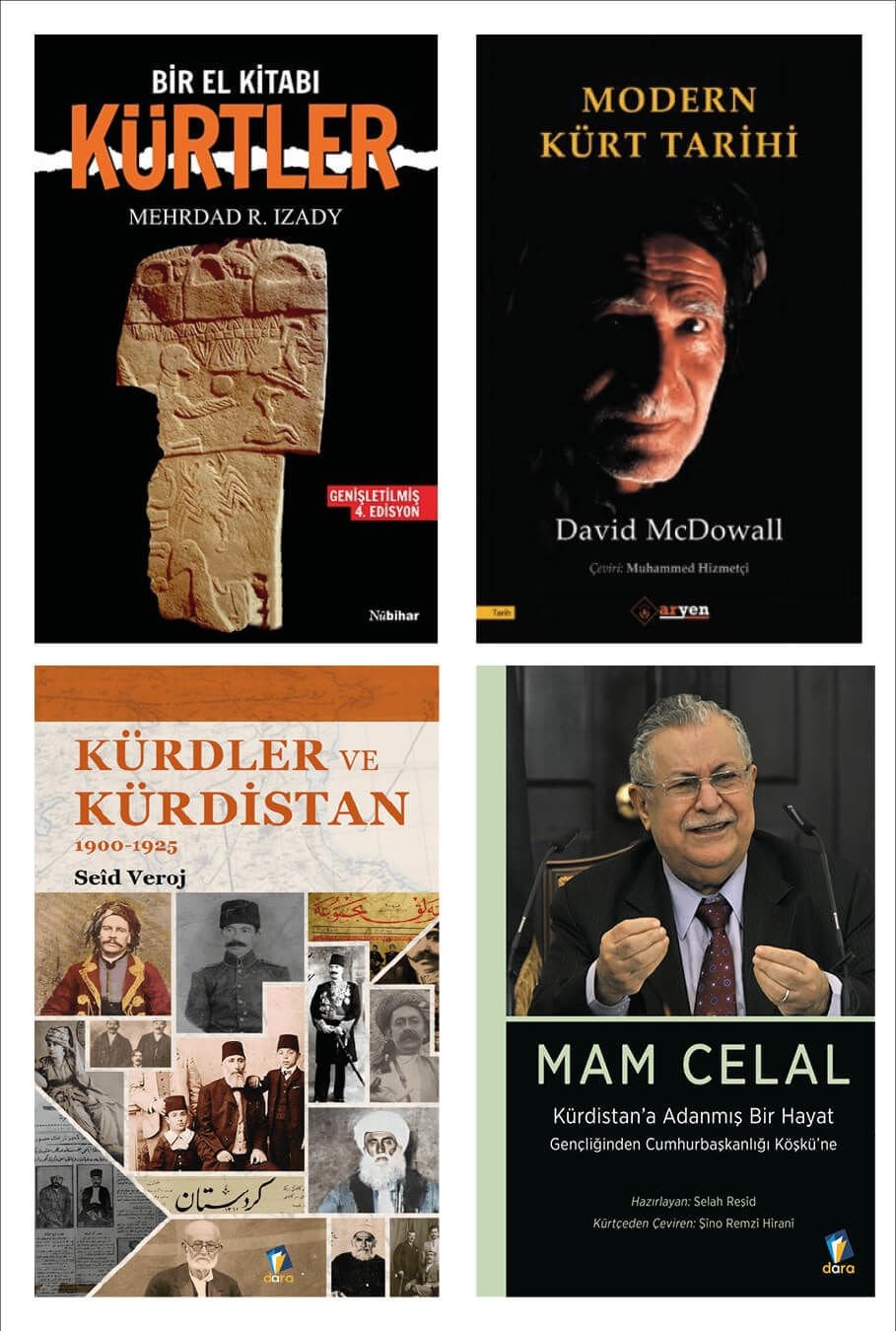 4 lü Kürt Tarihi Seti - Modern Kürt Tarihi - Kürtler Bir El Kitabı -  Kürdler ve Kürdistan - Mam Celal