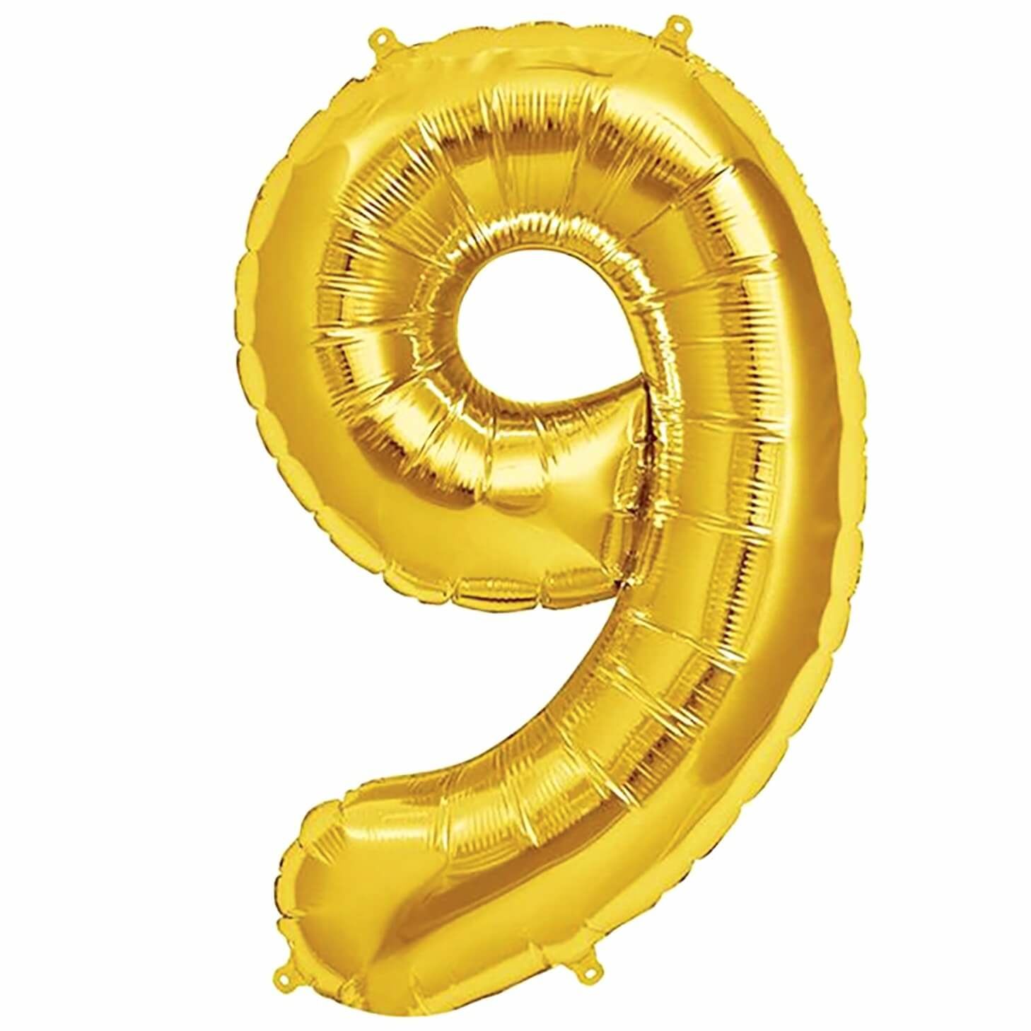Rakam Folyo Balon Gold Altın 34 inç 86 cm (9 rakamı)