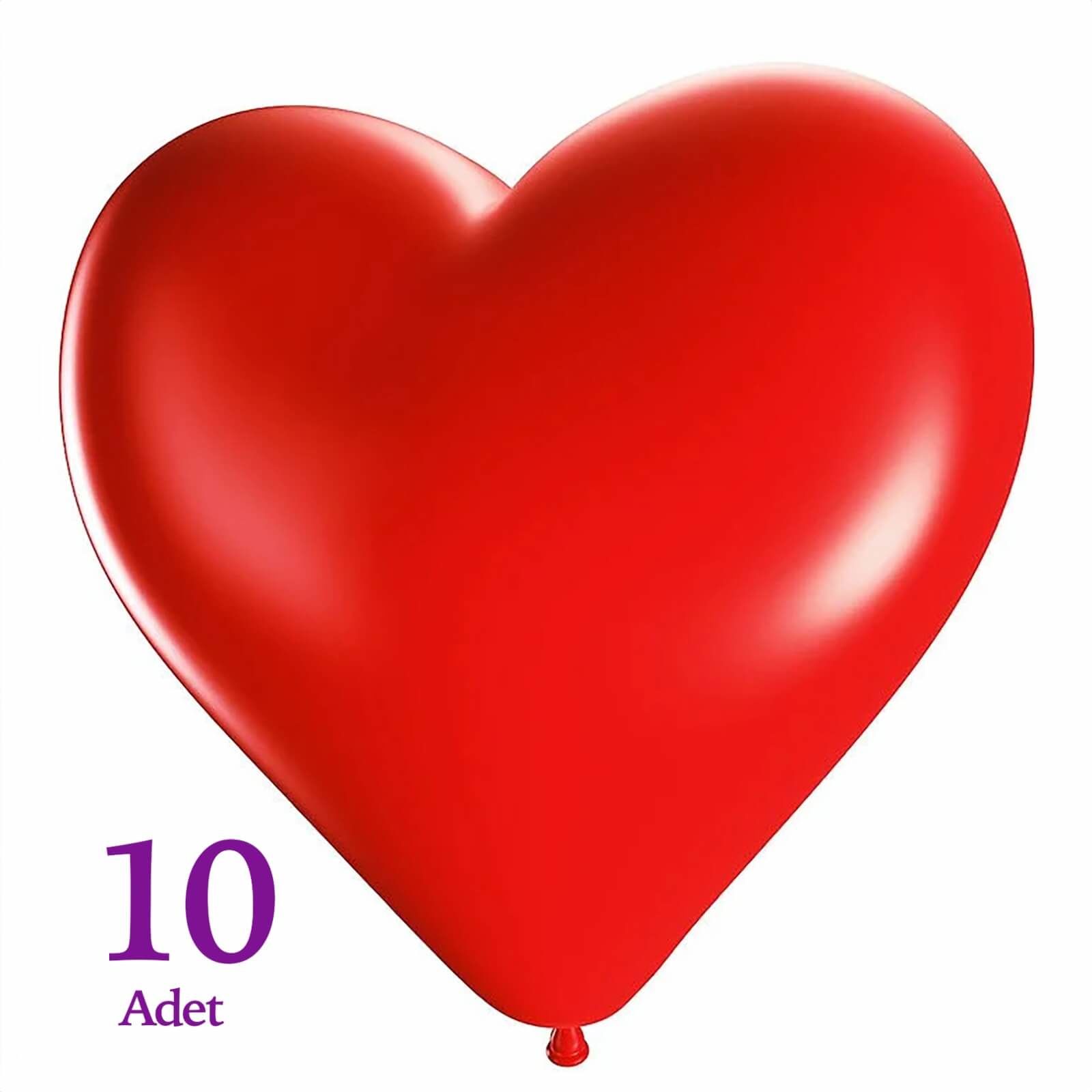 Kırmızı Kalpli Balon 12 inç 30 cm (10 adet)