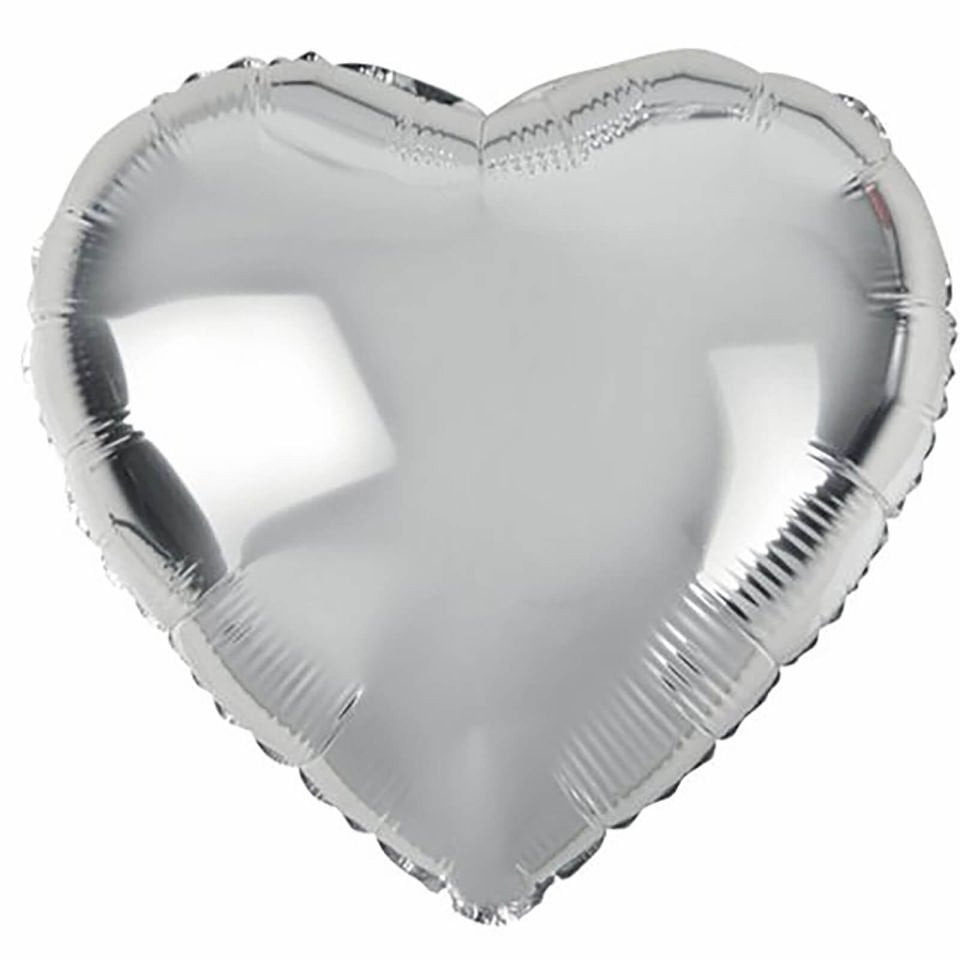 Heart Foil Balloon Silver 24 inch 60 cm
