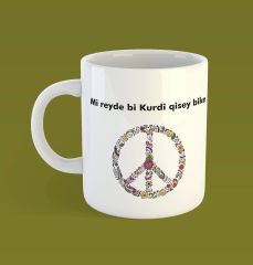 Mi Reyde bi Kurdî Qisey Bike Porcelain Mug - Zazaki Mug