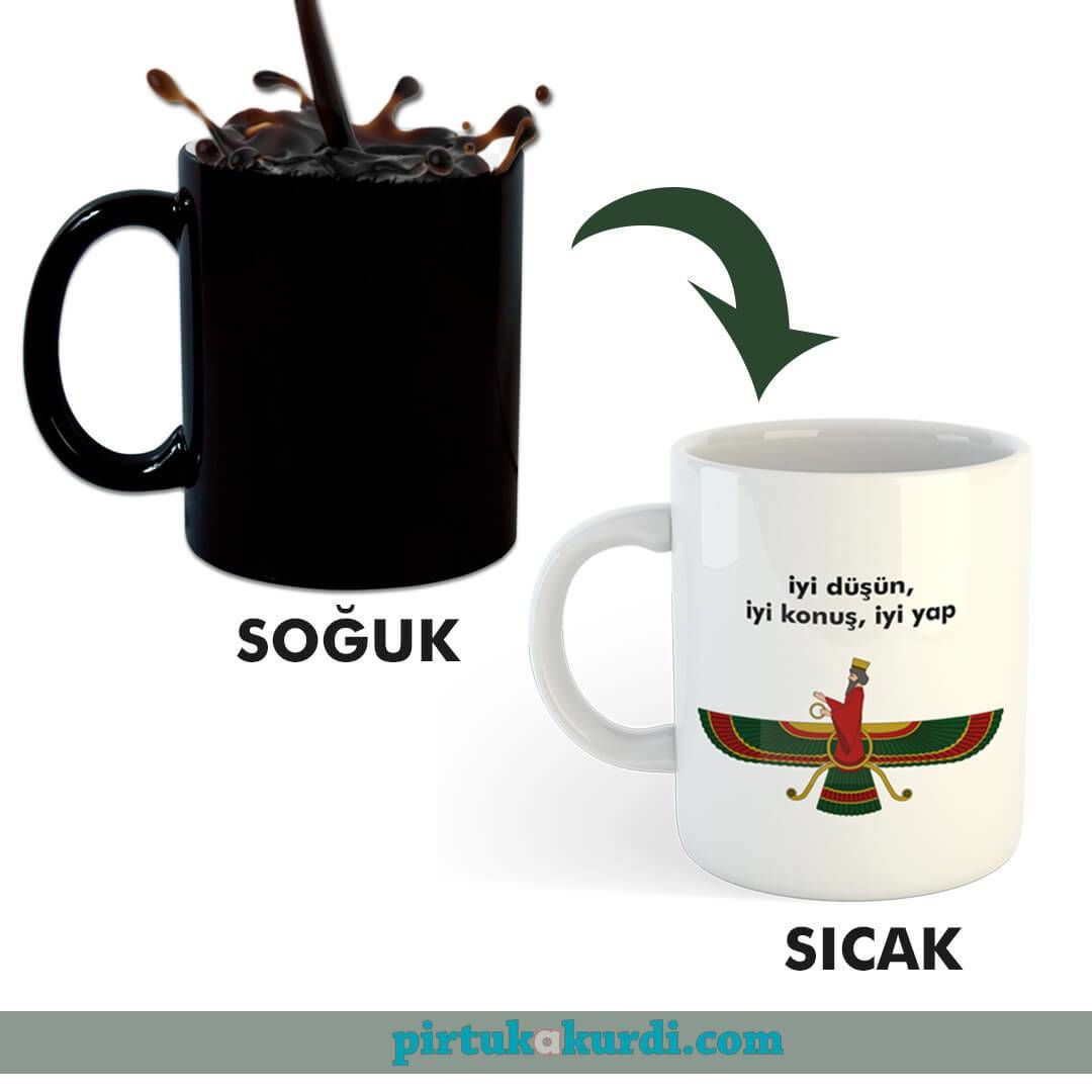 Ahura Mazda Resimli Sihirli Porselen Kupa Bardak - Ahura Mazda Kupası