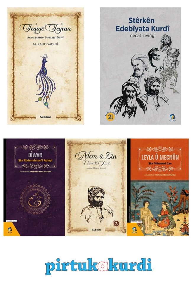 Seta Klasikên Kurdî - Kürt Klasikleri Seti - Mem û Zîn - Feqiyê Teyran - Leyla u Mecnun (5 KİTAP)