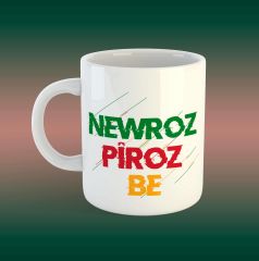 Newroz Tasarımlı Porselen Kupa Bardak -  Newroz Kupası