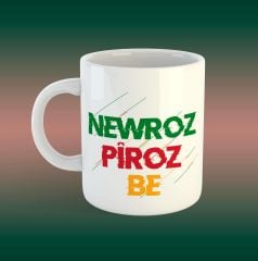 Newroz Tasarımlı Porselen Kupa Bardak -  Newroz Piroz Be Kupası