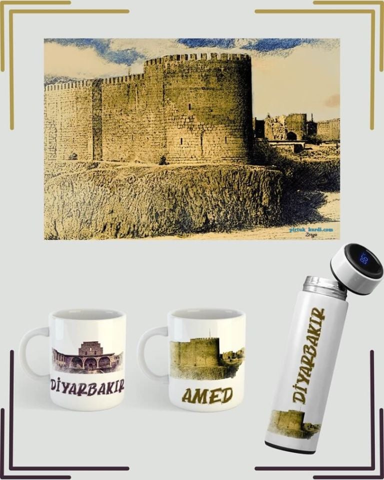 Amed Diyarbakır Tasarımlı Kupa ve Termos Seti - Diyarbakır Surları Termosu Posteri