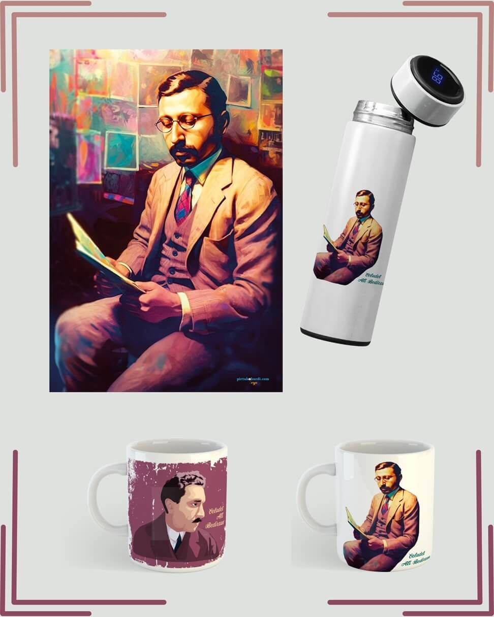 Kupa Poster ve Termosa Celadet Ali Bedirxan - Celadet Ali Bedirhan Termos Kupa ve Posteri