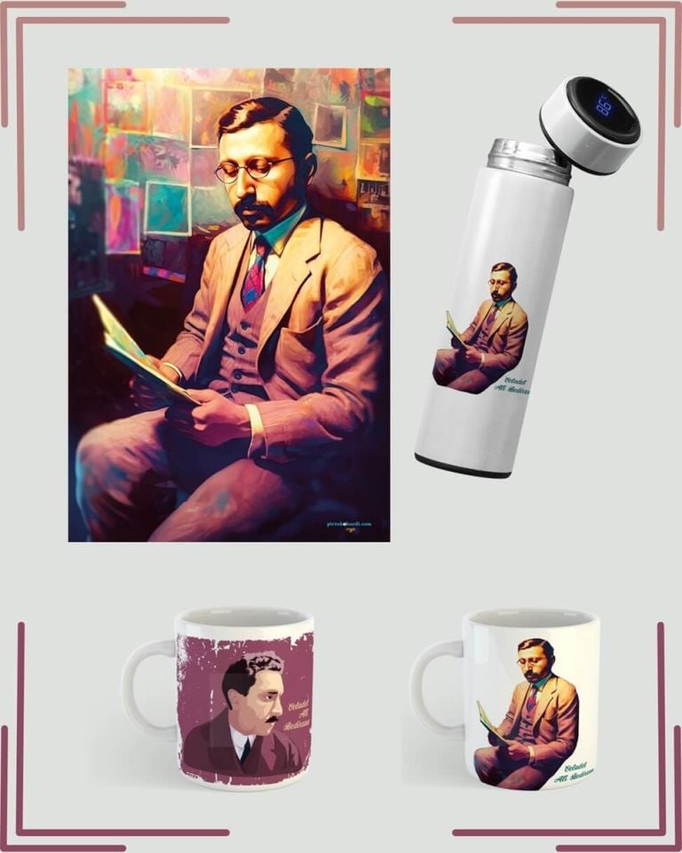 Kupa Poster ve Termosa Celadet Ali Bedirxan - Celadet Ali Bedirhan Termos Kupa ve Posteri