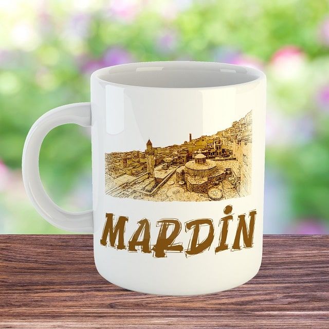 Mardin Baskılı Porselen Kupa Bardak - Mardin Kupası