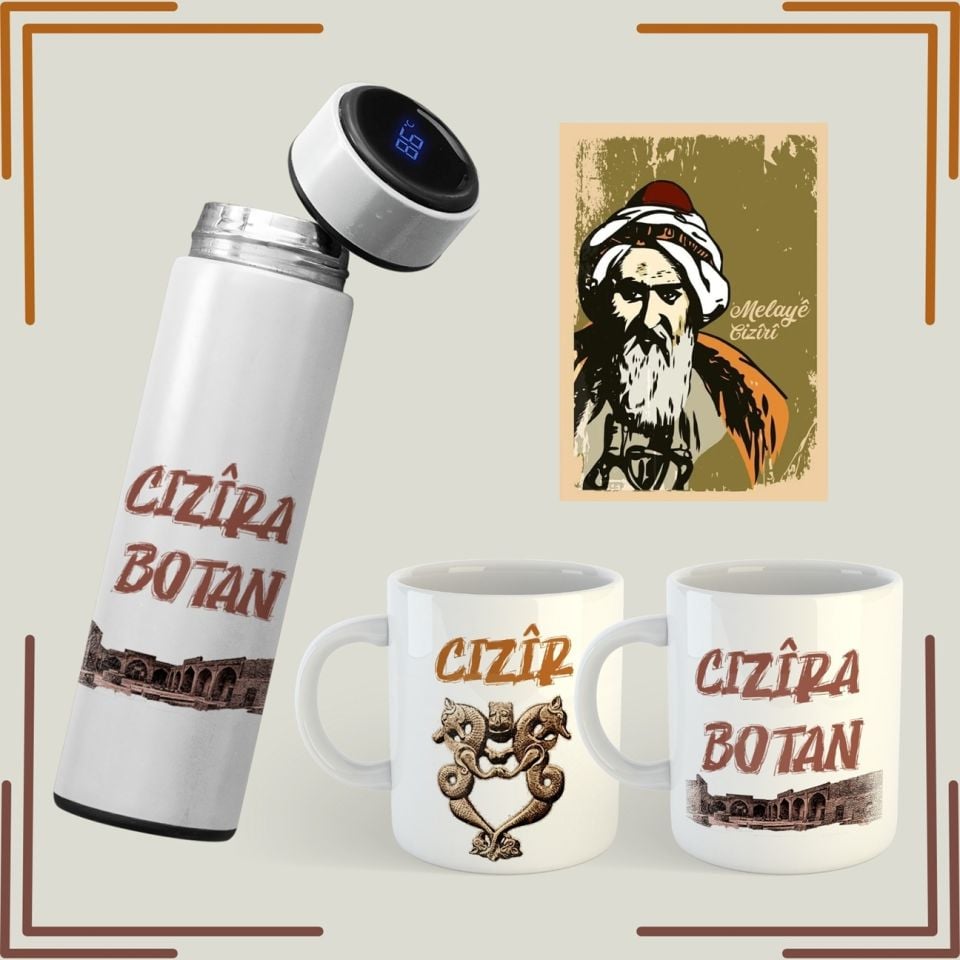 Cizre Resimli Kupa ve Termos Seti - Cizira Botan Termosu Kupası