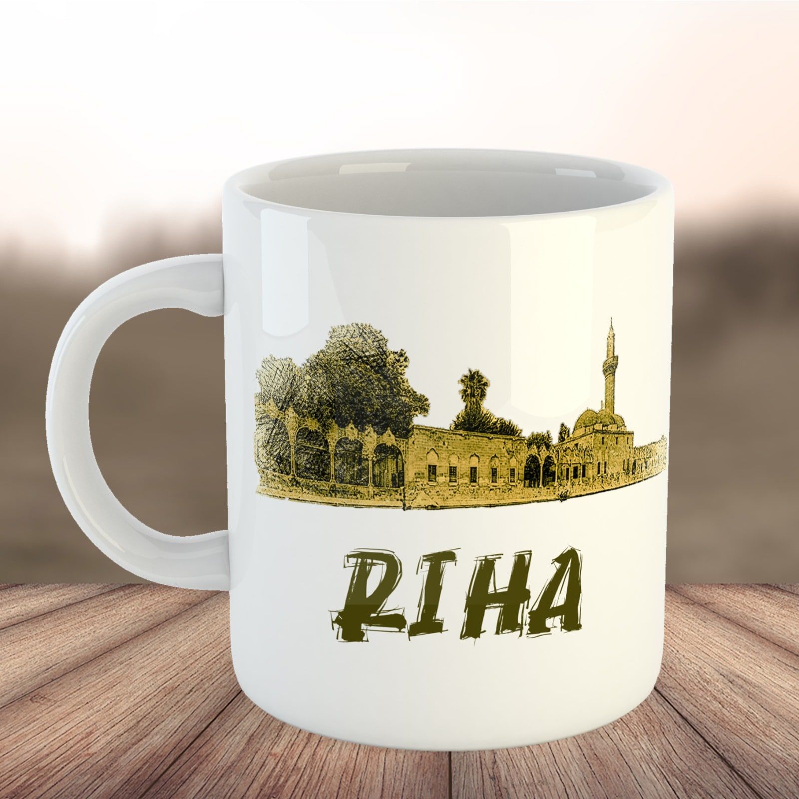 Riha Resimli Porselen Kupa Bardak - Şanlıurfa Kupası