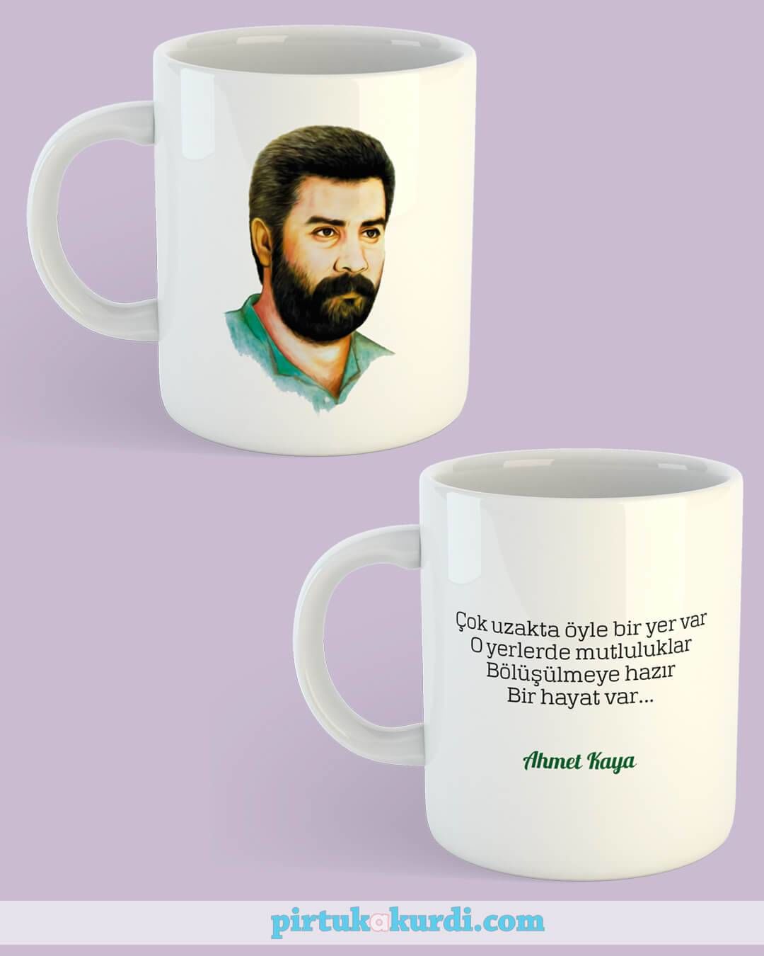 Ahmet Kaya Resimli Porselen Kupa Bardak - Ahmet Kaya Kupası