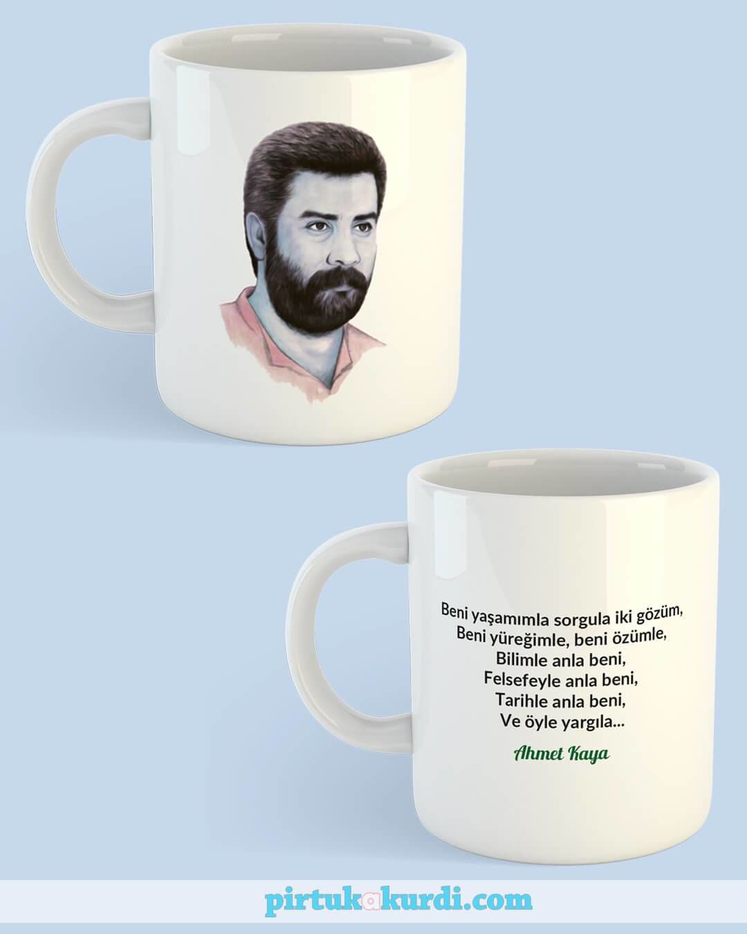 Ahmet Kaya Resimli Porselen Kupa Bardak - Ahmet Kaya Kupası