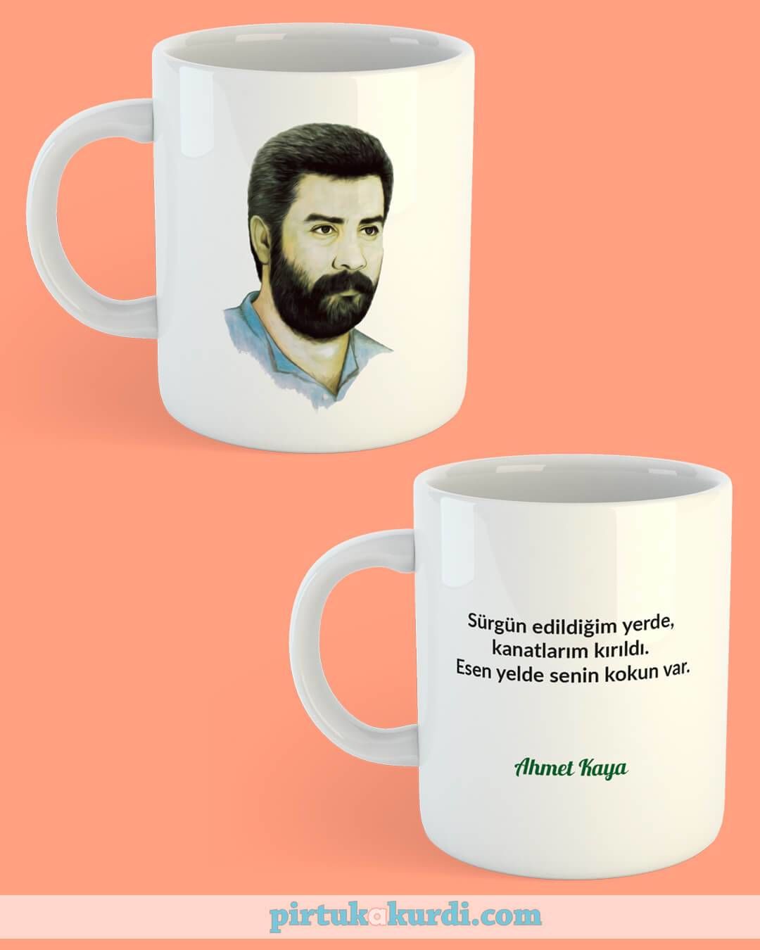 Ahmet Kaya Resimli Porselen Kupa Bardak - Ahmet Kaya Kupası