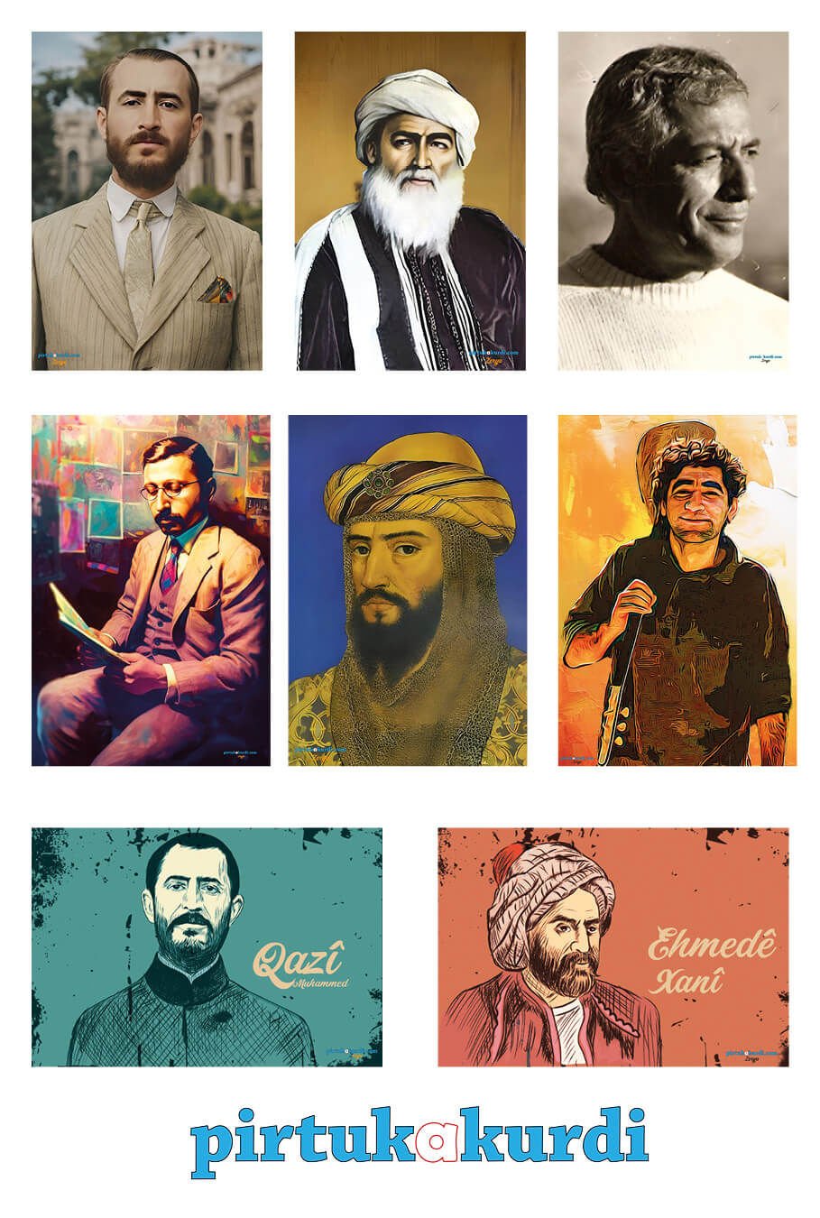 Postera Navdarên Kurda - Kürt Ünlüleri Posterleri (8 poster)