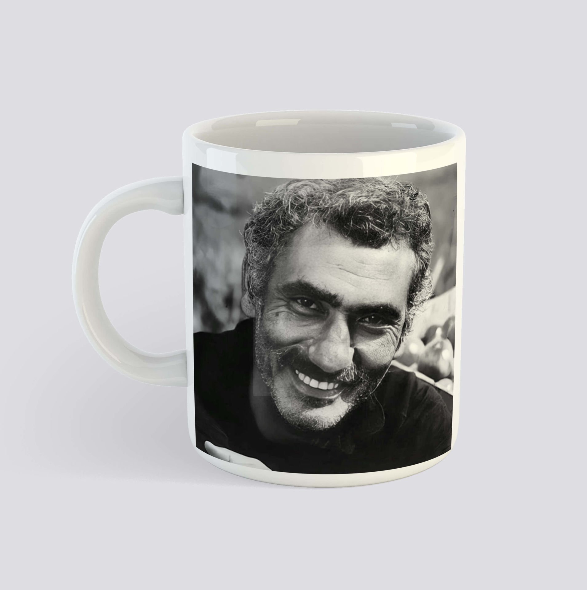 Yılmaz Güney Resimli Kupa Bardak - Yılmaz Güney Kupası - Siyah Beyaz