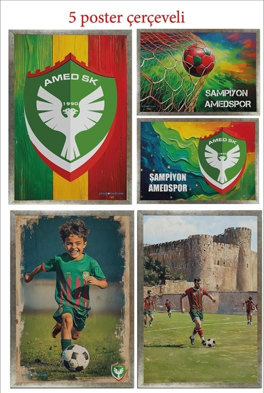 Amedspor Posteri - Amed Spor Posterleri (ÇERÇEVELİ - 5 POSTER)
