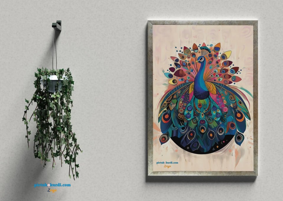 Postera Melekê Tawis - Tavus Kuşu Posteri ÇERÇEVELİ