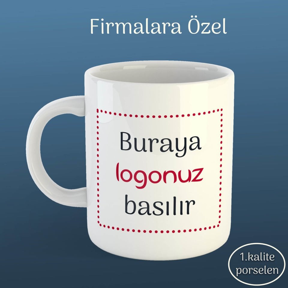 Firmalara Özel Logolu Resimli Toptan Baskılı Porselen Kupa Bardak (36 adet)