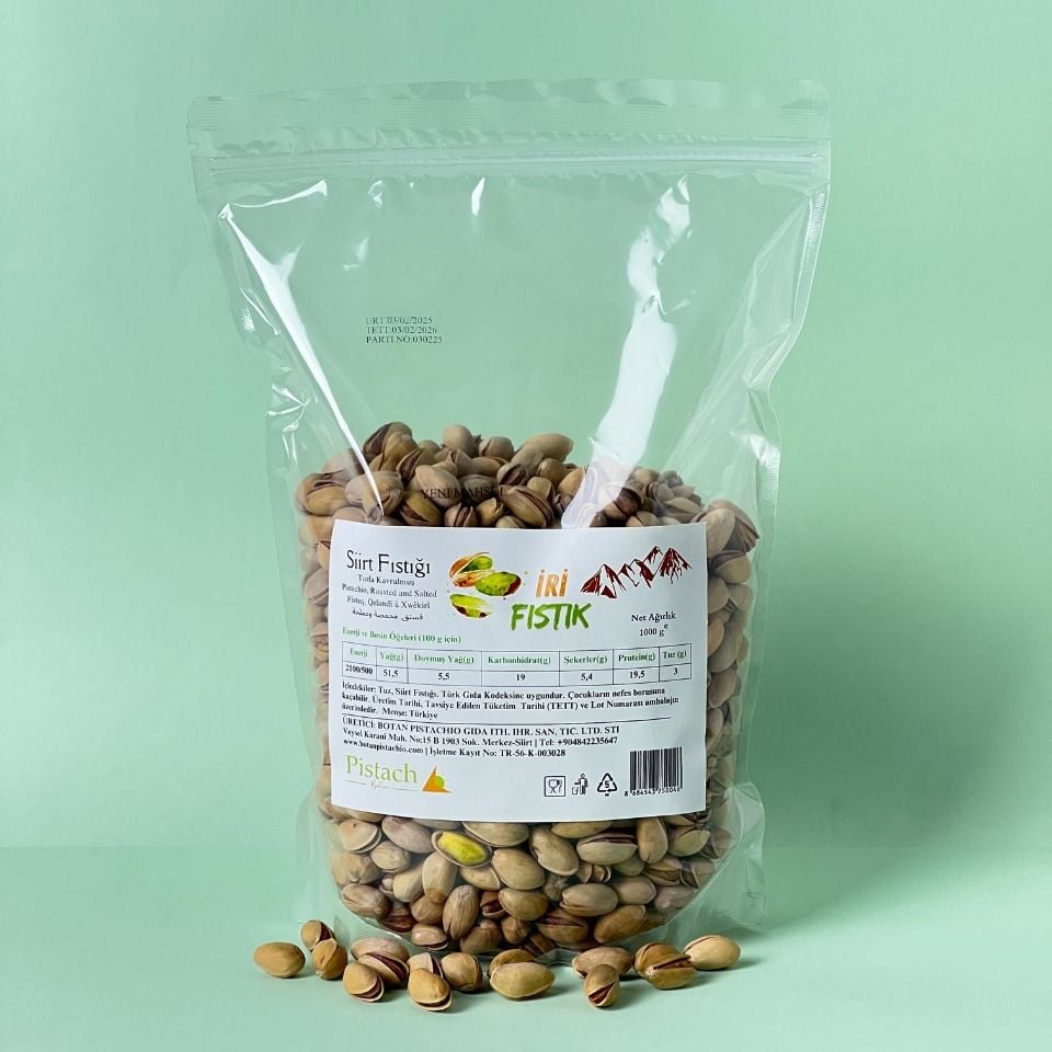 Siirt Fıstığı Kabuklu Kavurulmuş 1. Kalite 500 Gram