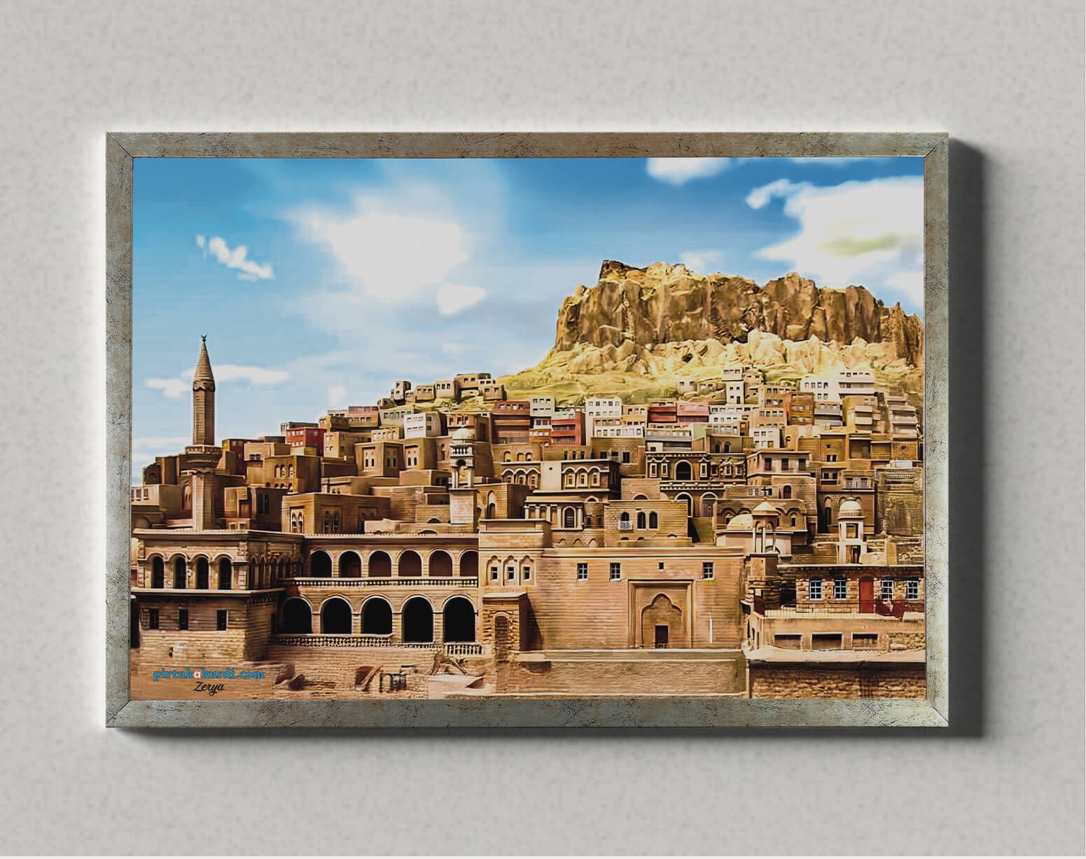 Postera Bajara Mêrdinê - Mardin Şehri Posteri ÇERÇEVELİ