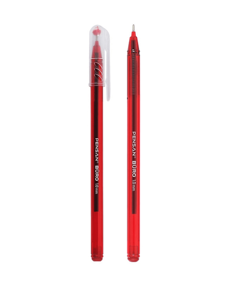 Pensan Büro 1.0 Mm Kırmızı Tükenmez Kalem (2 ADET)