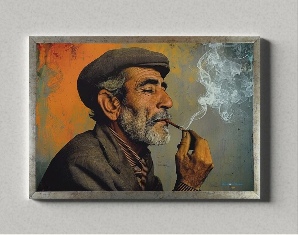 Yaşlı Adam Temalı Poster ÇERÇEVELİ