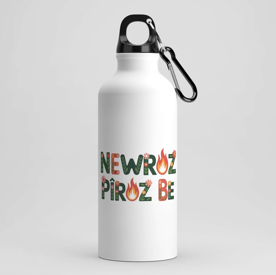 Newroz Piroz Be Çiçek Tasarımlı Kancalı Matara