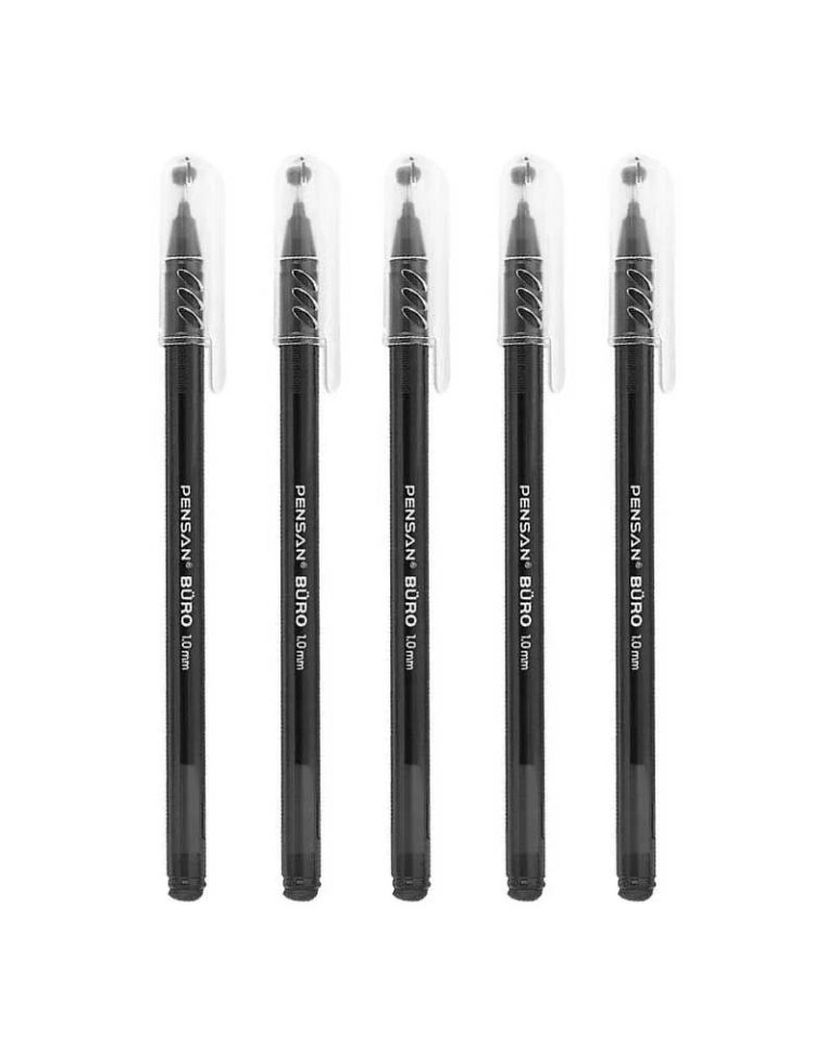 Pensan Büro 1.0 Mm Siyah Tükenmez Kalem (5 ADET)