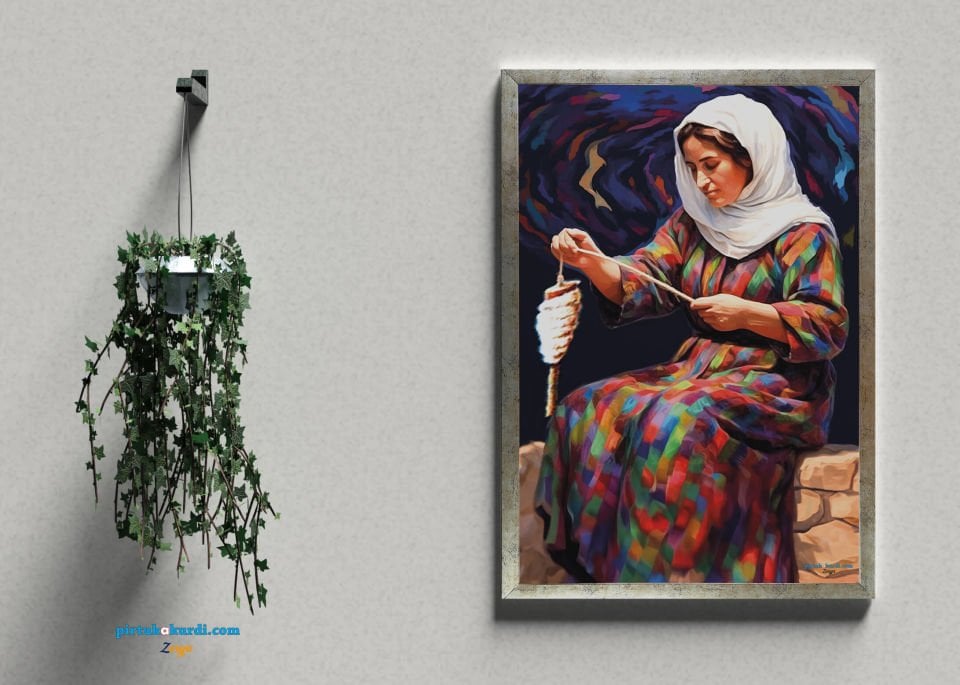 Postera Jina Bi Teşî - Teşili Kadın Posteri ÇERÇEVELİ