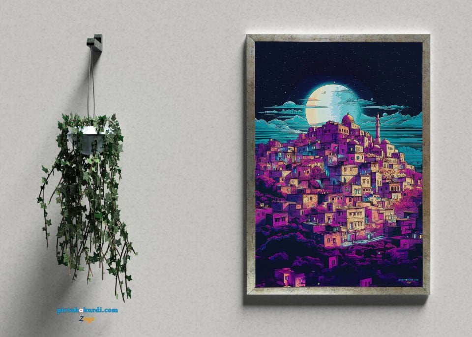 Postera Bajara Mêrdinê - Mardin Şehri Posteri ÇERÇEVELİ