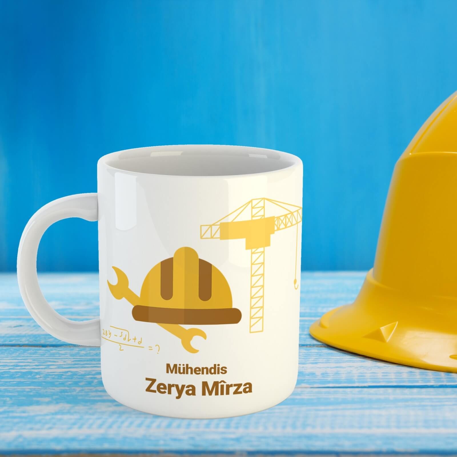 Mühendislere Özel İsimli Porselen Kupa