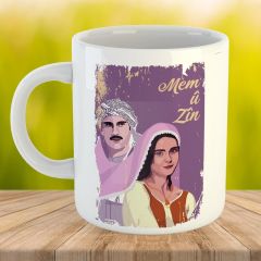 Mem û Zîn Tasarımlı Porselen Kupa Bardak - Mem û Zîn Kupası