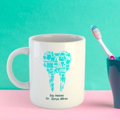 Diş Hekimlerine Özel İsimli Porselen Kupa Bardak