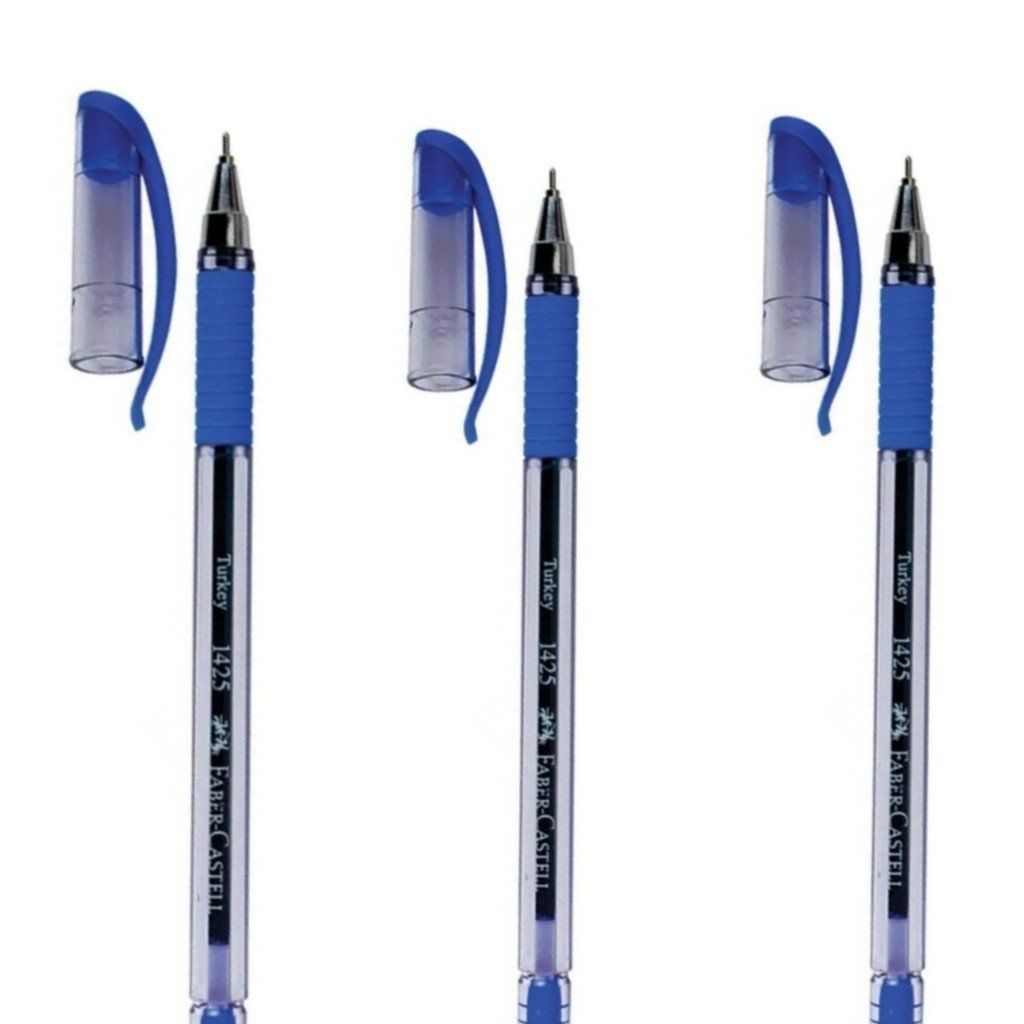 Faber Castell 1425 Needle Tip Blue Ballpoint Pen (3 PCS)