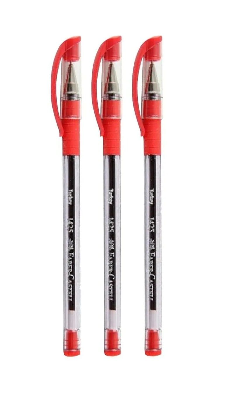 Faber Castell 1425 Needle Tip Red Ballpoint Pen (3 PCS)
