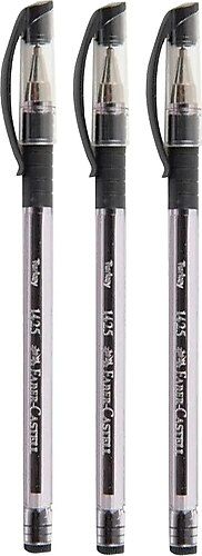 Faber Castell 1425 İğne Uç Siyah Tükenmez Kalem (3 ADET)