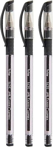 Faber Castell 1425 İğne Uç Siyah Tükenmez Kalem (3 ADET)