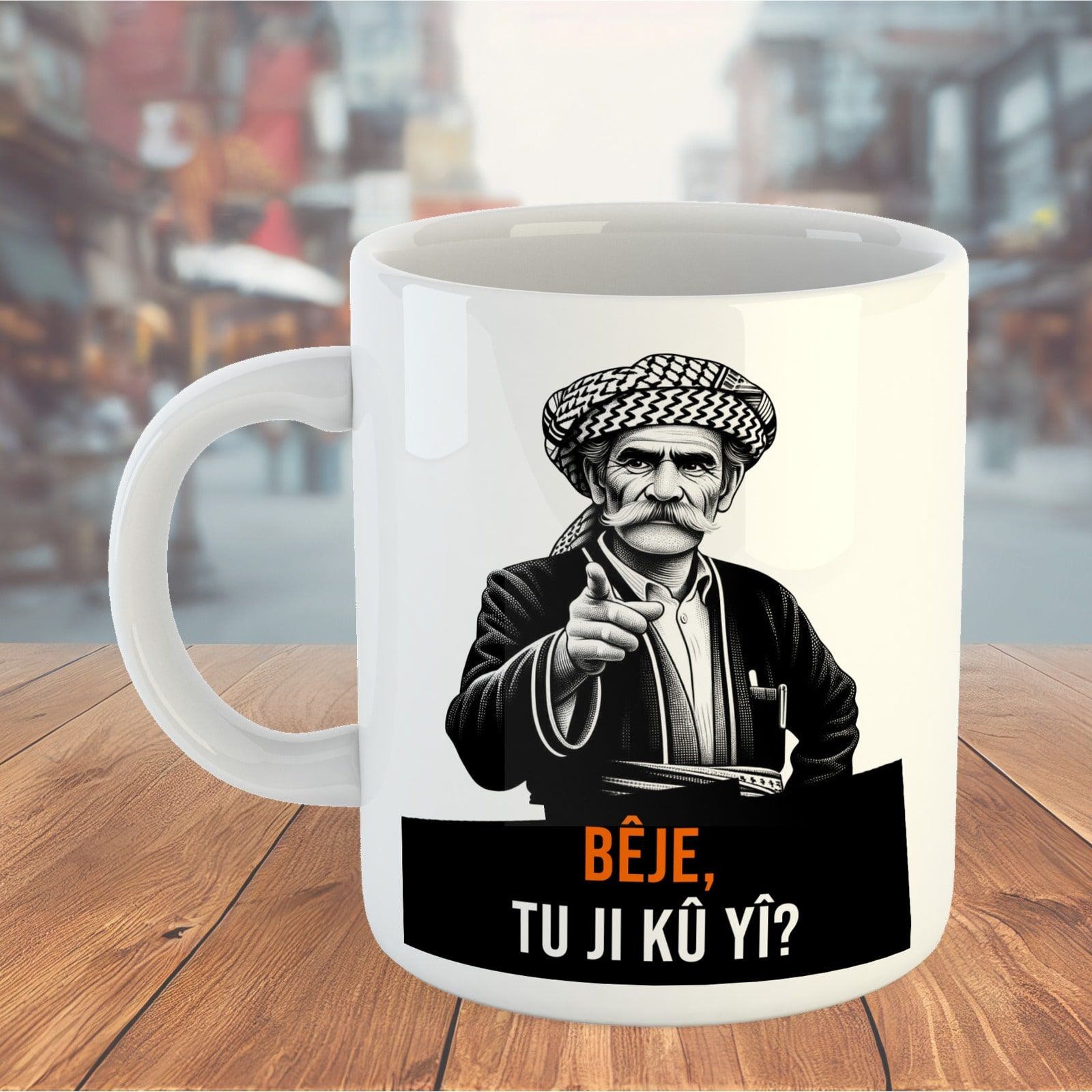 Bêje Tu Ji Ku Yî Tasarımlı Porselen Kupa Bardak - Konuş Sen Nerelisin Kupası