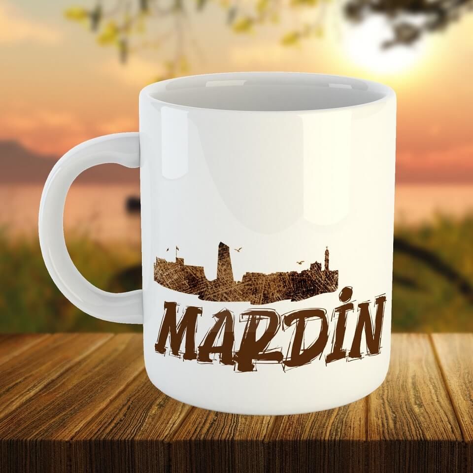 Mardin Tasarımlı Porselen Kupa Bardak
