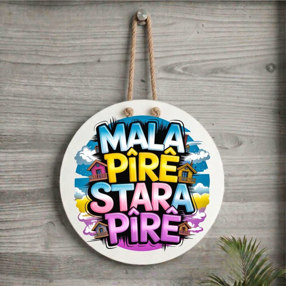 Kürtçe Mala Pîrê Stara Pîrê Yazılı Kapı Süsü