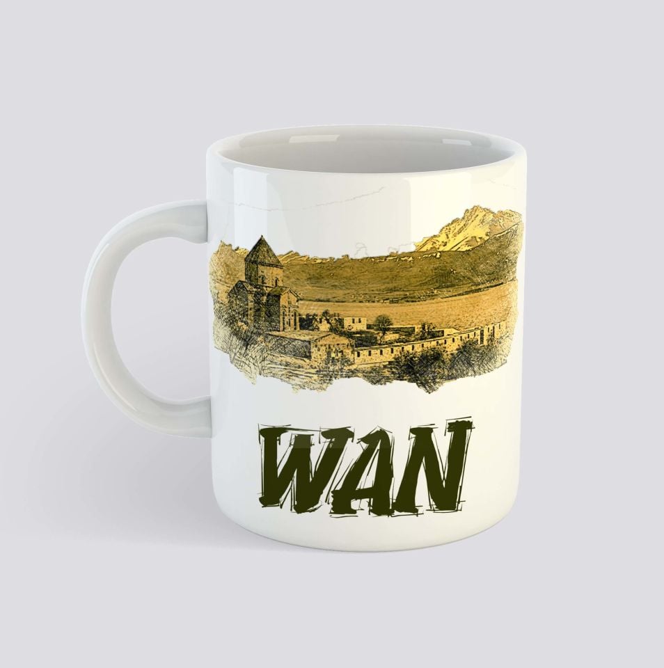 Van Şehri Akdamar Kilise Tasarımlı Porselen Kupa bardak - Van Kupası