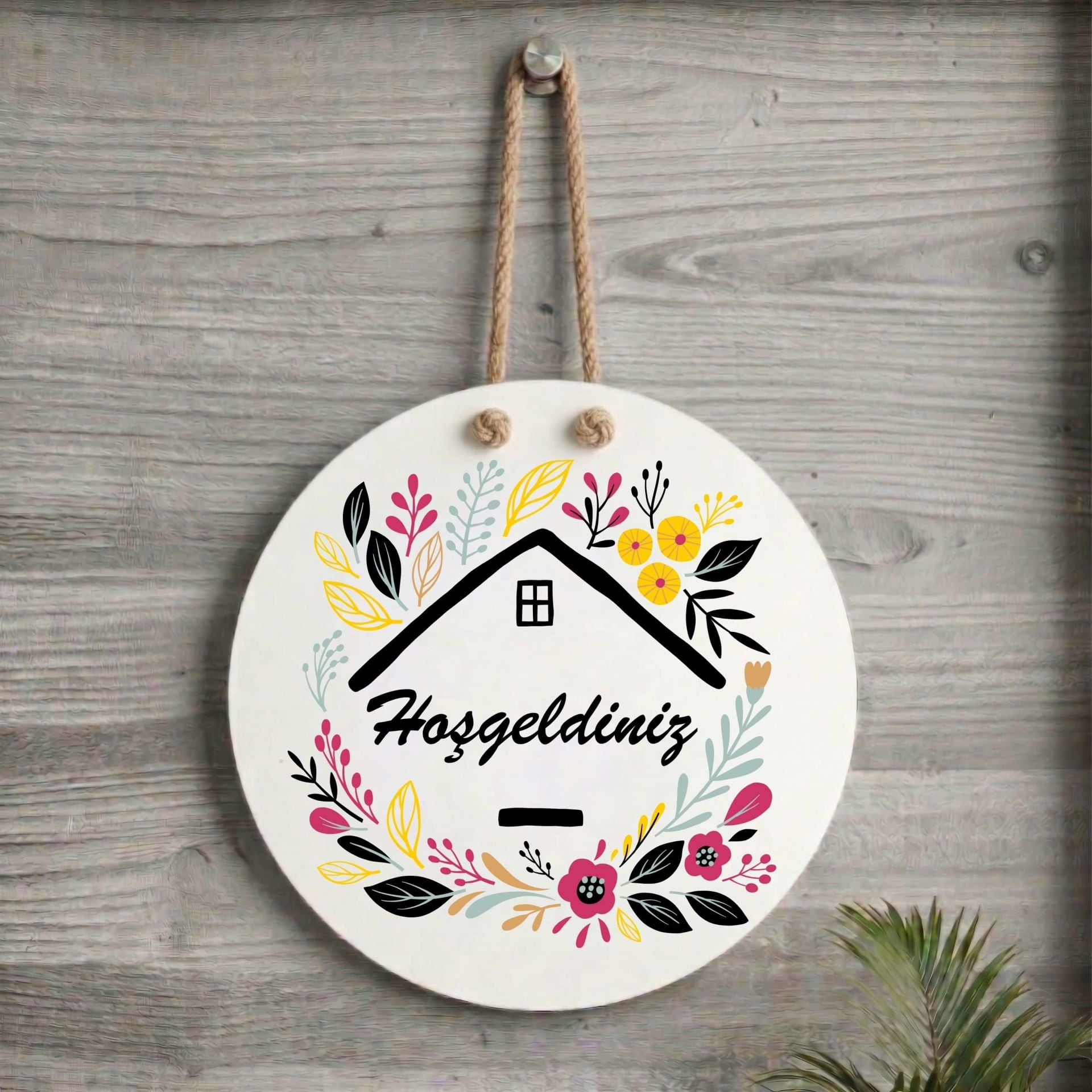 Hoşgeldiniz Yazılı Kapı Süsü