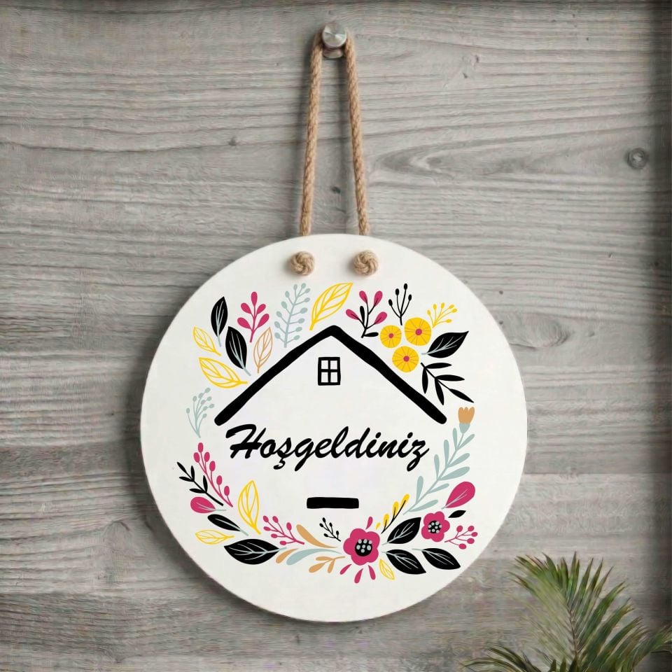 Hoşgeldiniz Yazılı Kapı Süsü