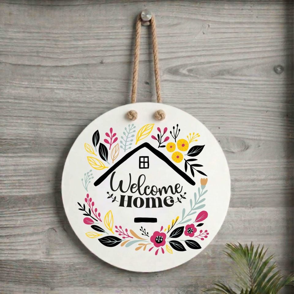 Welcome Home Yazılı Kapı Süsü