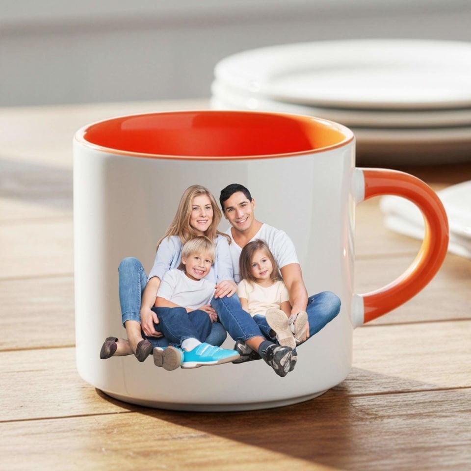 Resim Bastırmalı Nescafe Turuncu Kupa Bardak - Foto Basıtrmalı Nescafe Turuncu Kupası